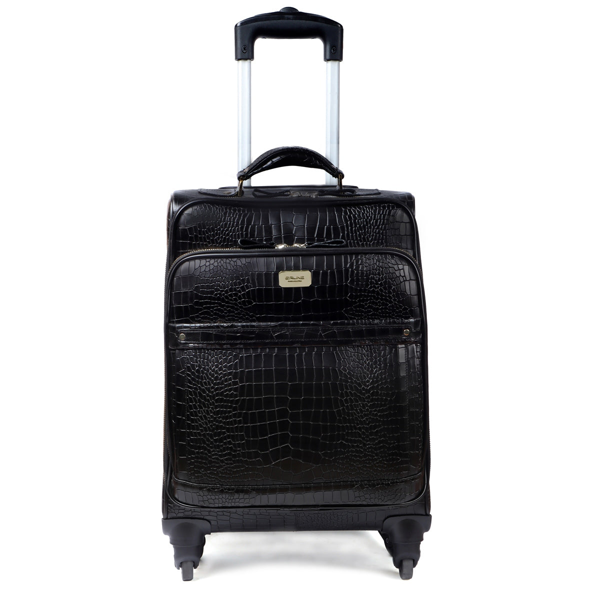 WINE LEATHER CABIN LUGGAGE TROLLEY BAG WITH 4 WHEEL (360 ROTATION)