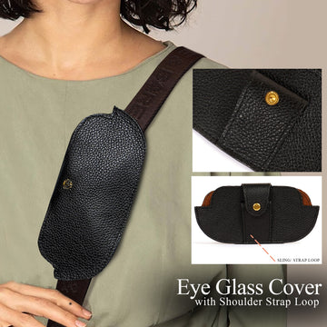 Broad Look Eyewear Cover in Black Textured Leather