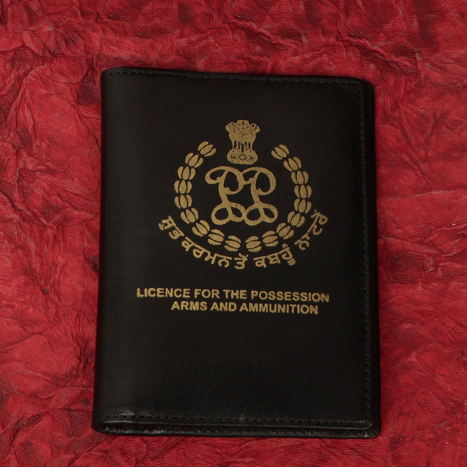 Black Premium Leather Arms and Ammunition License Holder