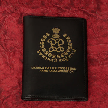 Black Premium Leather Arms and Ammunition License Holder