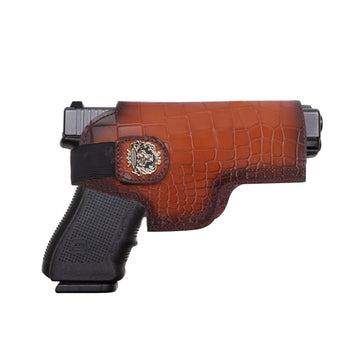 Tan Glock Deep Cut Leather Ammo cover with Bullets Holder(MTO)