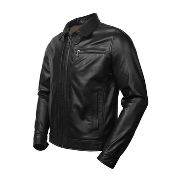 Buy BARESKIN Men Black Leather Sleeveless Jacket - Jackets for Men