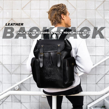 Rugsack Black Leather Backpack