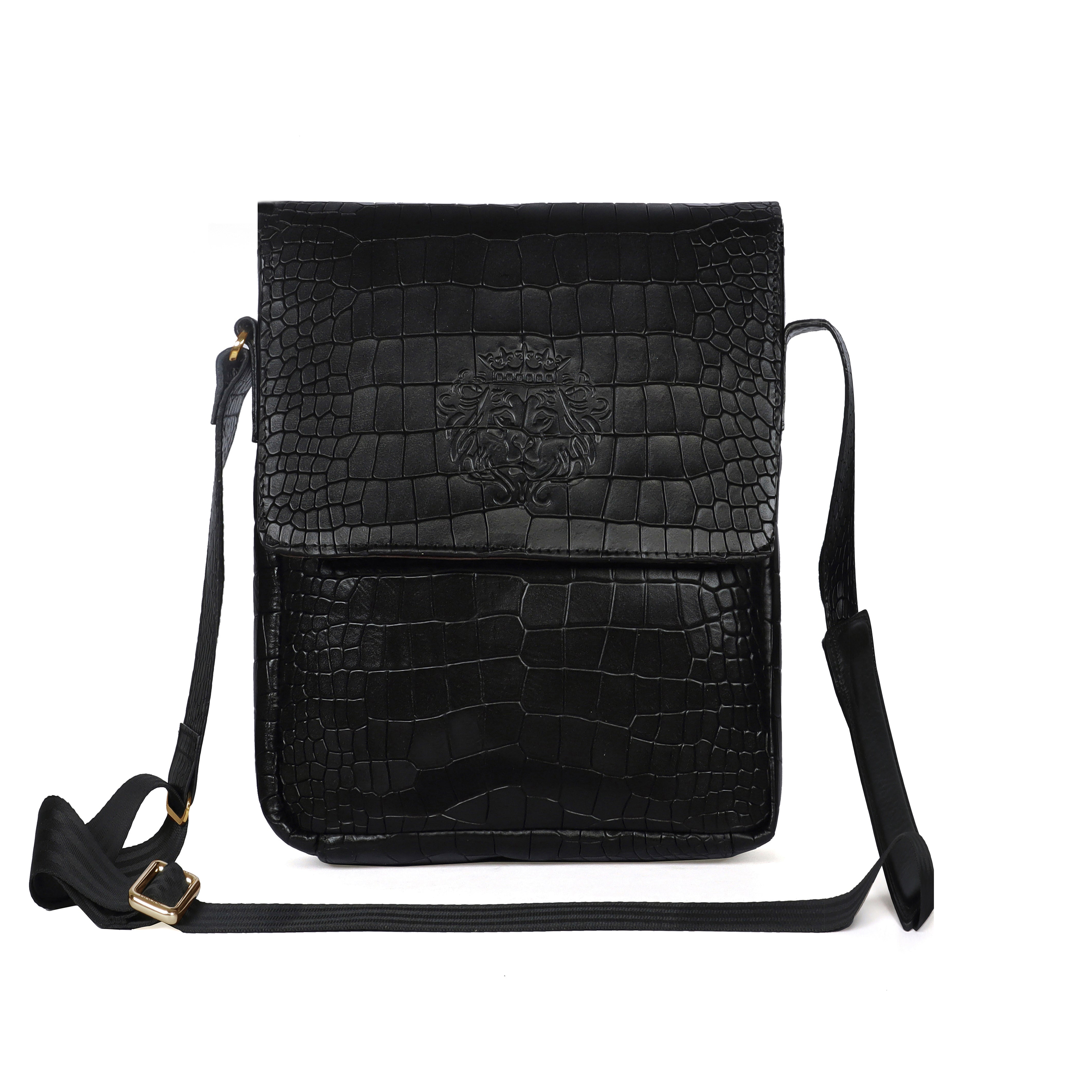 Brand buy New Black Leather Sling Crossbody