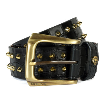 Stud Detailing Men's Black Belt