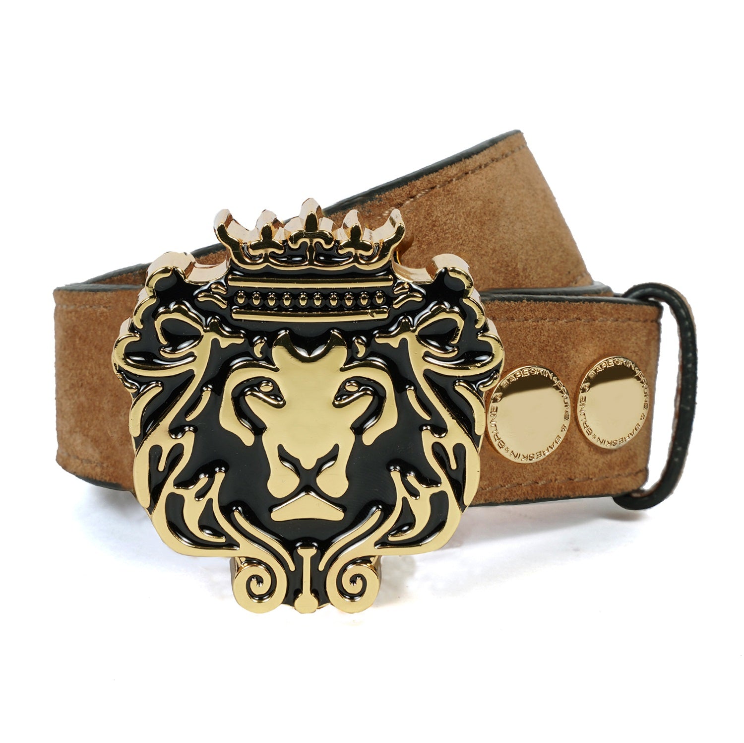 Premium Photo | A silver and gold purse with a lion head on the front.