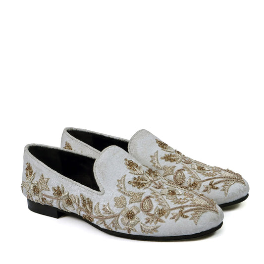 Voganow | Buy Men Embroidered Zardosi Shoes Online