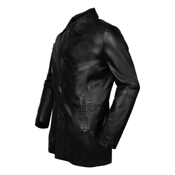 Leather Sleeves Long Men\'S Bareskin & Jacket Black by Brune