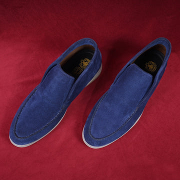 Open Walk Blue Suede Leather Yacht Boots