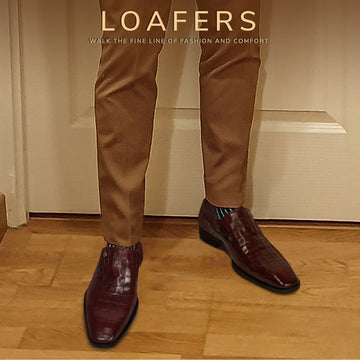 Wine Italian Loafer In Deep Cut Leather