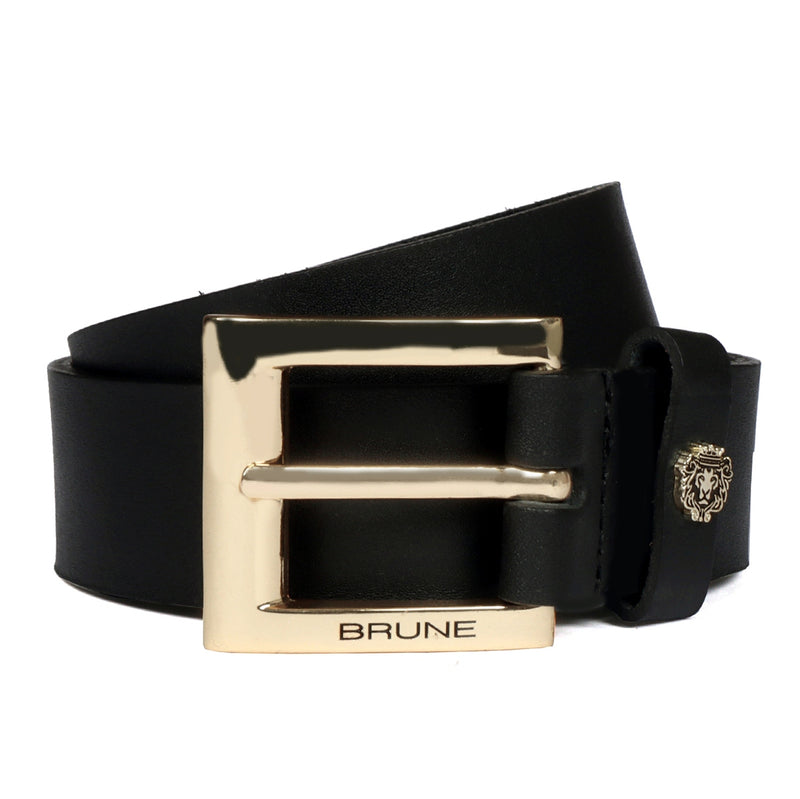 Black Patent Leather Silver Finish Buckle Belts By Brune & Bareskin 36