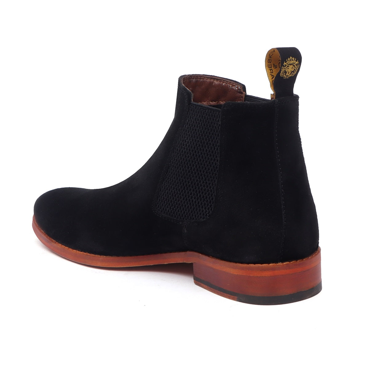 Black Suede Leather Chelsea Boots with Leather Sole by Brune Bareski