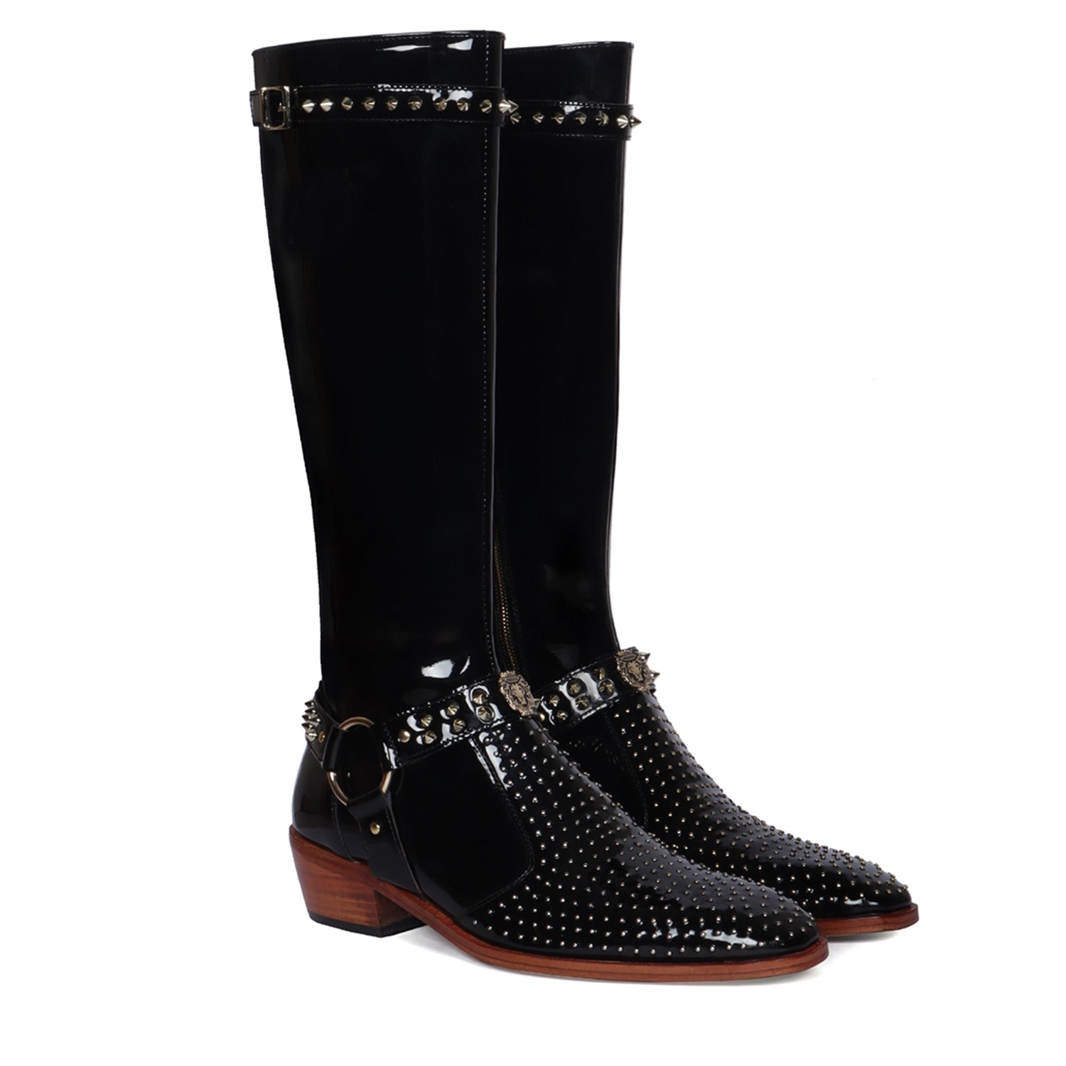 PA1 Black Patent High Heel Boots meliskindra - KeeShoes